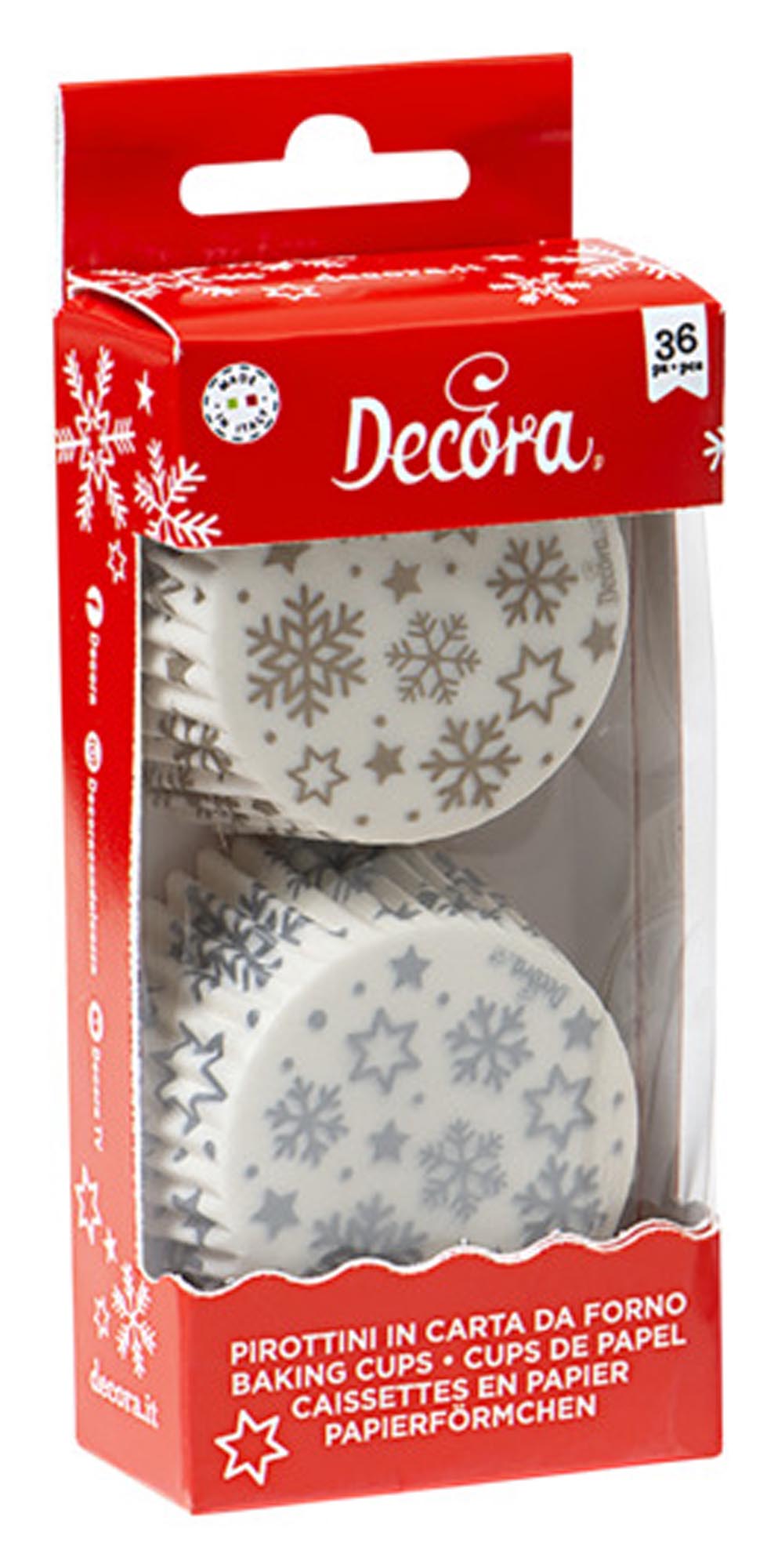 Entdecken Sie die DECORA Papier-Backförmchen Sterne in Gold und Silber. Ideal für Muffins und Cupcakes, hitzebeständig bis 220°C, 36 Stück.