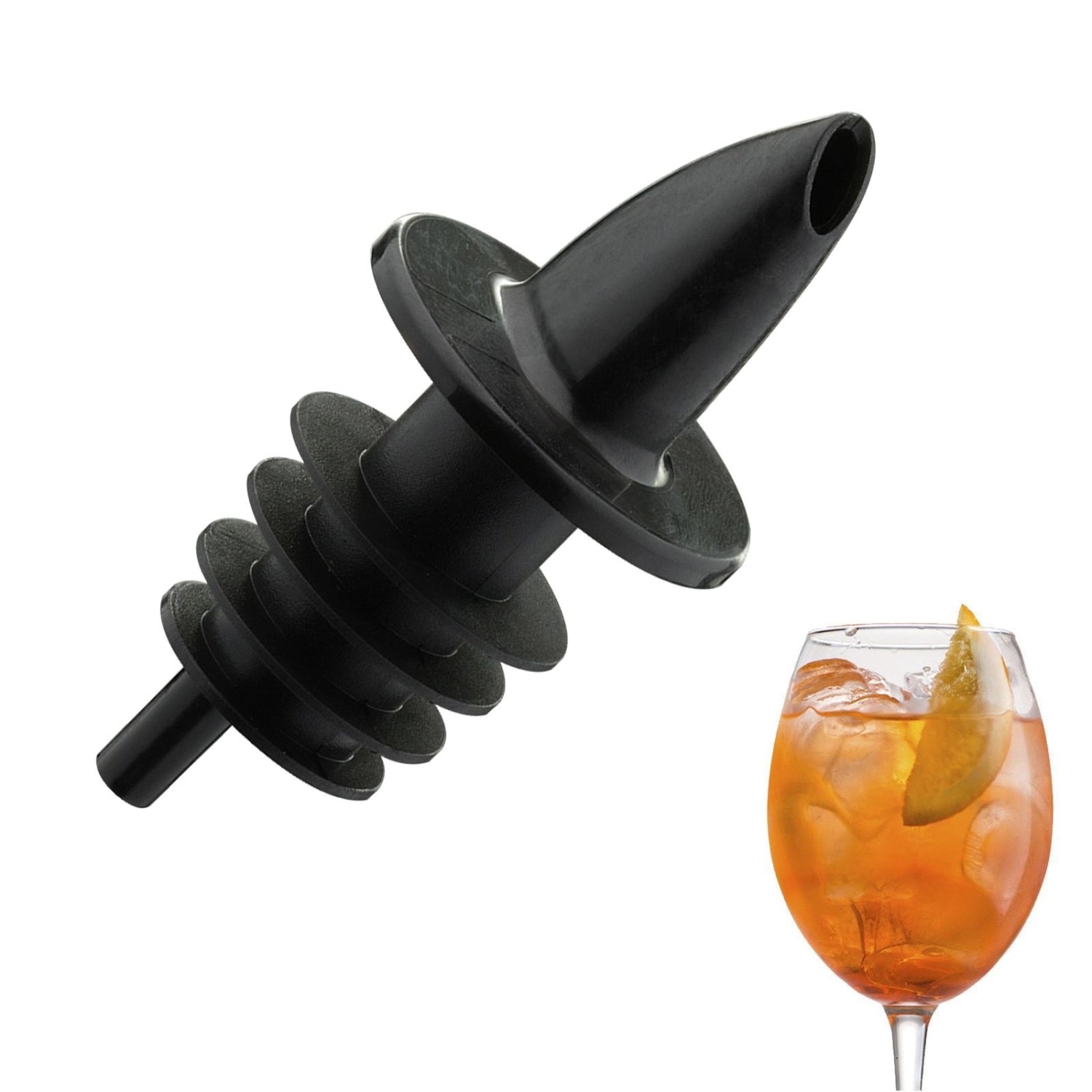 Jet-Pour Ausgiesser in elegantem Schwarz von Westmark: Perfekte Dosierung für Cocktails, langlebig und leicht zu reinigen. Ein Muss für jede Bar!