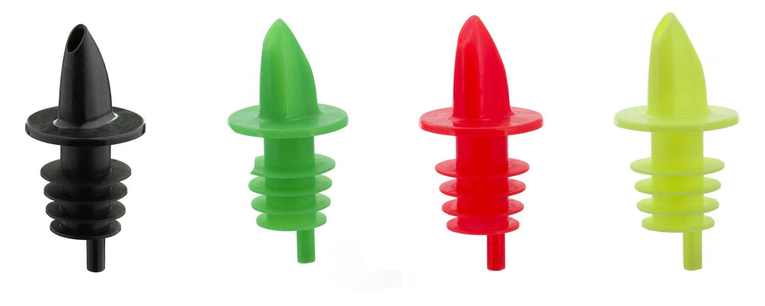 Buntes Set aus 4 Jet-Pour Ausgiessern von Westmark, ideal zum präzisen Ausgiessen von Flüssigkeiten. Praktisch und farbenfroh für jede Küche.