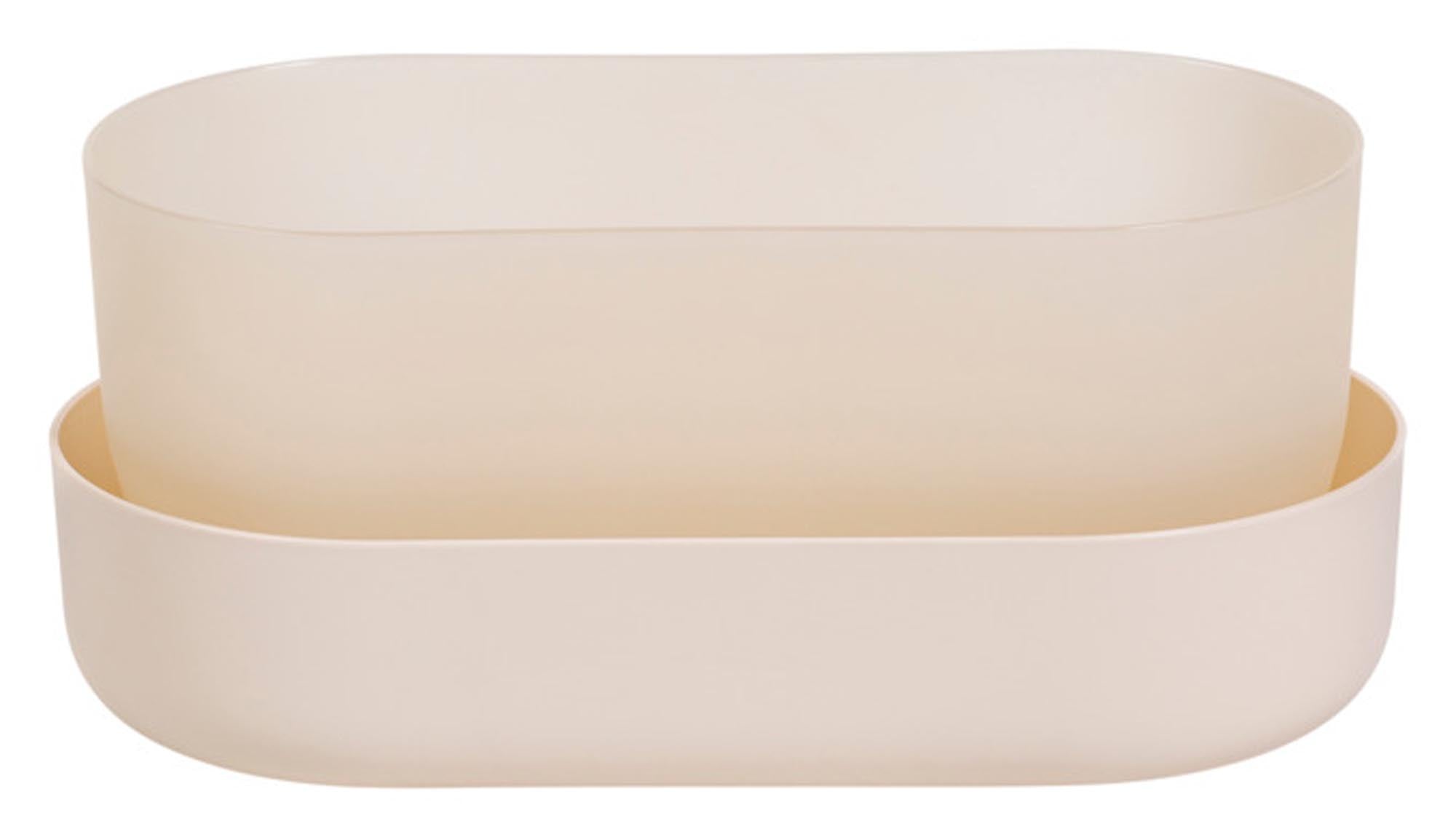 PLASTIA Blumenkasten mit Untersetzer Tolita elfenbein 31 cm in präsentiert im Onlineshop von KAQTU Design AG. Pflanzentopf Outdoor ist von PLASTIA