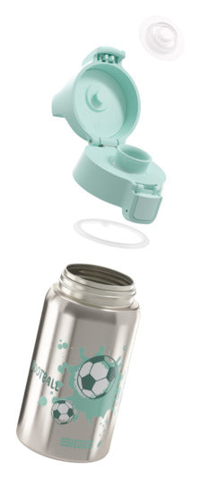 Entdecken Sie die SIGG Bottle Shield One Love Football 0.5 l – die perfekte Trinkflasche für kleine Fußballfans, sicher und praktisch!
