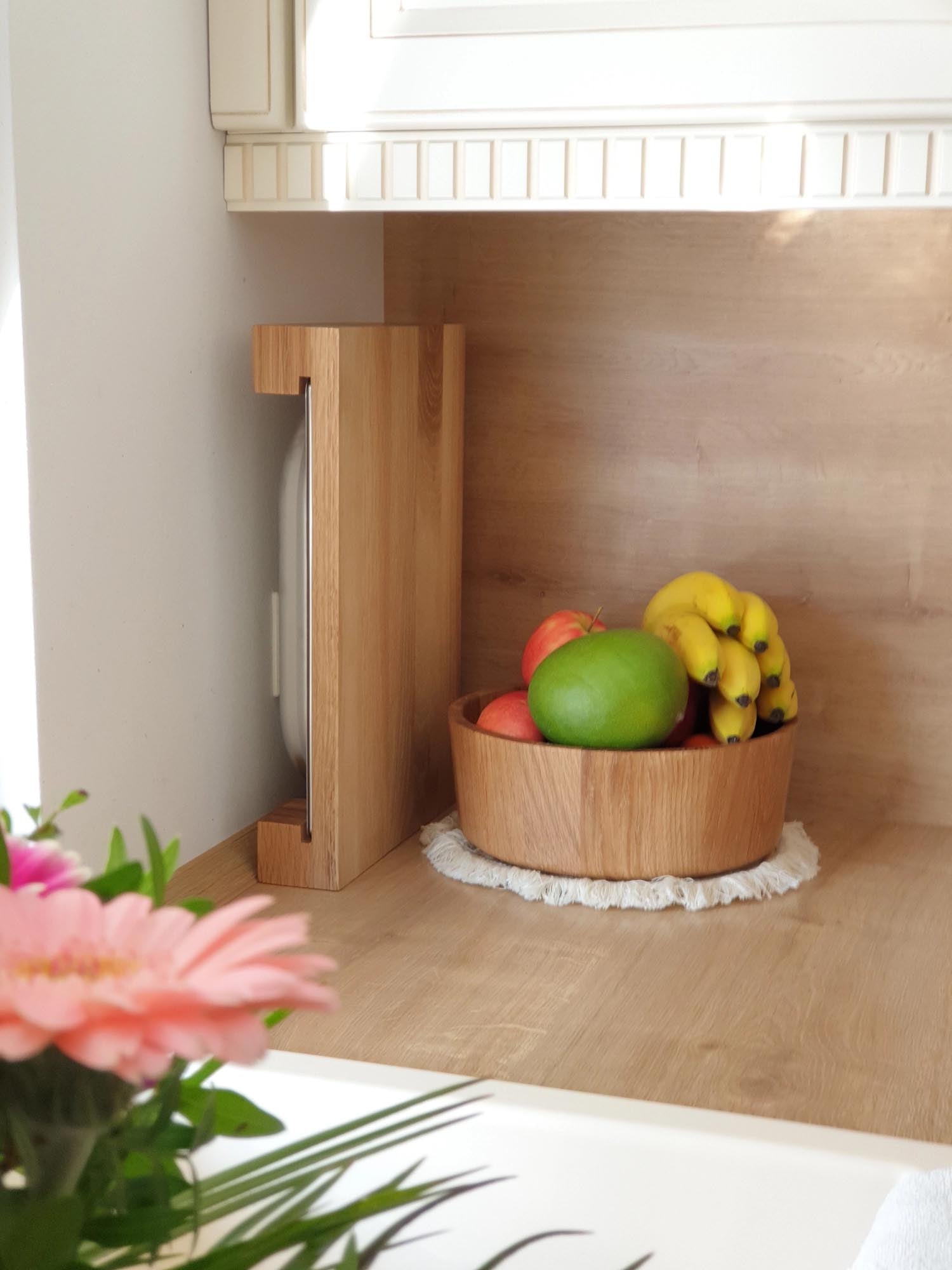 Elegante Eiche Schüssel 31x12cm von Continenta: Handgefertigt, langlebig, einzigartig, ideal für Salate und Snacks. Ein Must-Have!