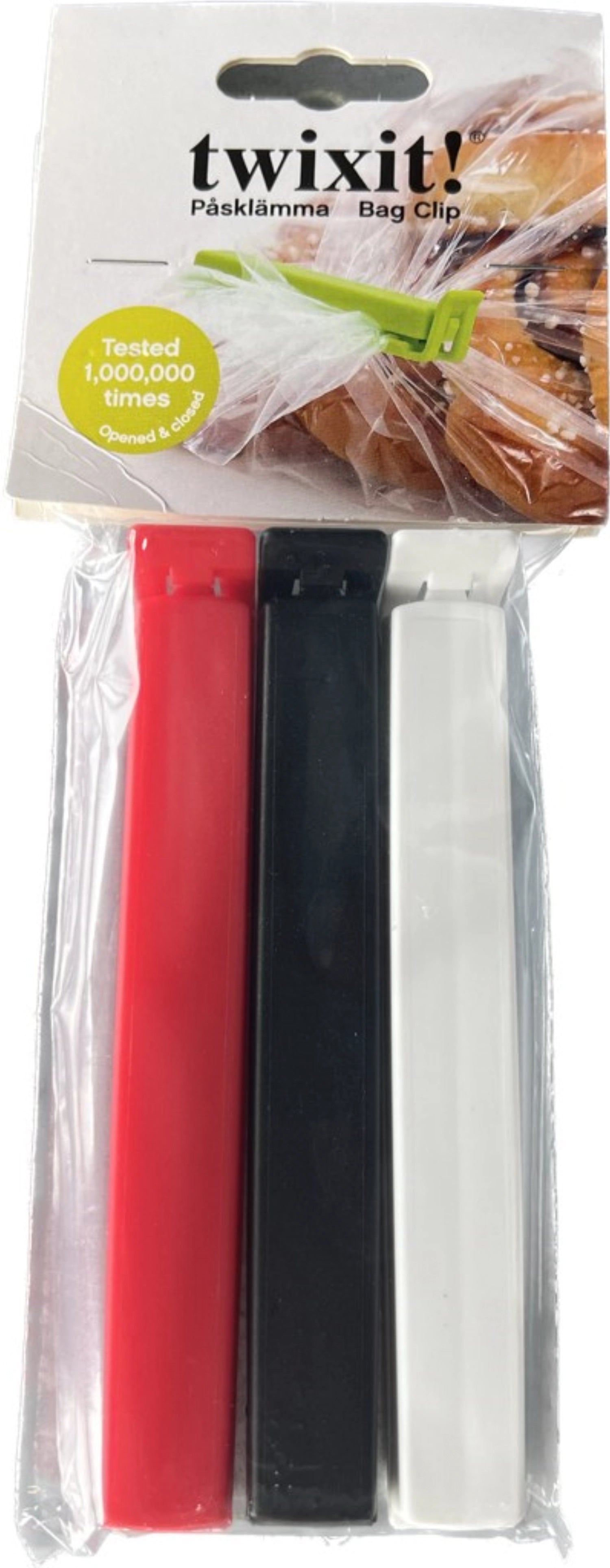 Twixit Beutelverschluss 1xRot 1xschwarz 1xweiss 14cm