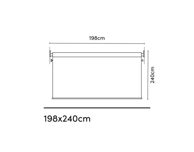 Stylisches Coolfit Rollo in Greige, 240x198 cm, perfekter Sonnenschutz für Ihre Terrasse oder Balkon von PLATINUM SUN & SHADE.