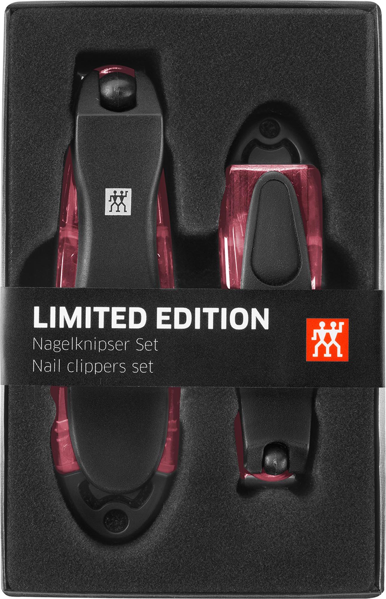 Elegantes 2-tlg. Nagelknipser Set von Zwilling in Rot: Hochwertiger Edelstahl, präzise Klinge, ergonomisch, modern und langlebig.