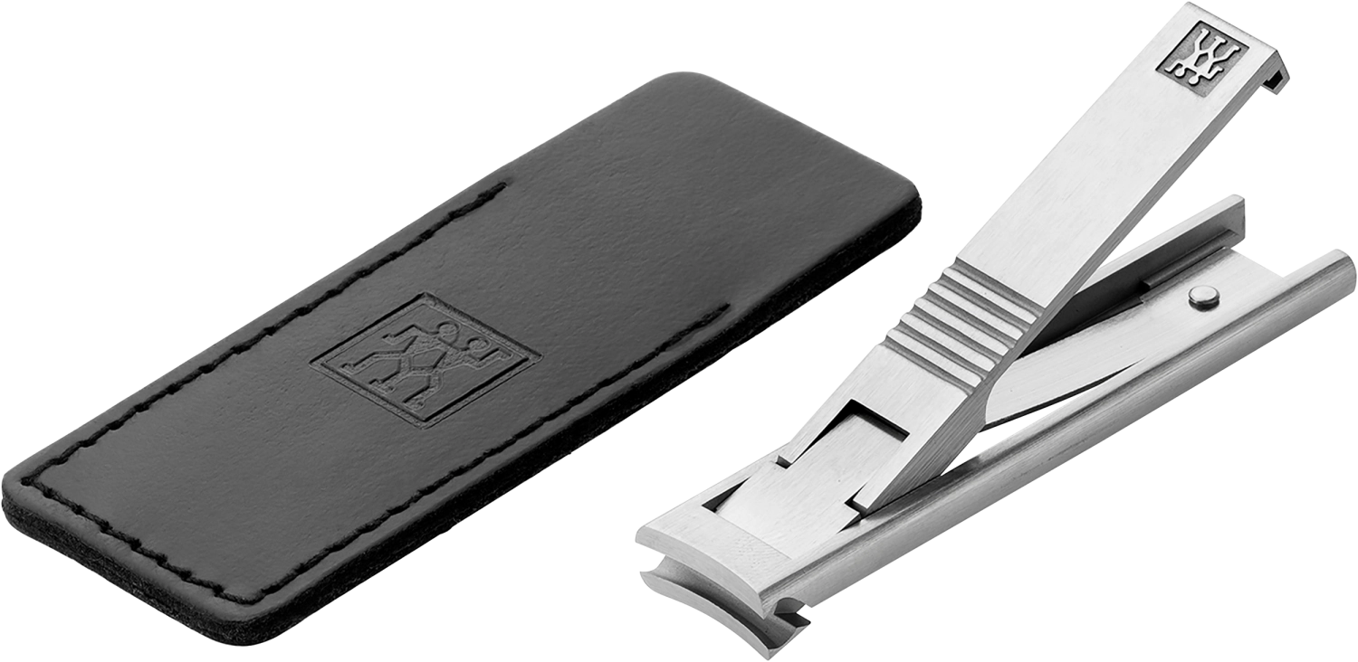 Eleganter TWIN S Nagelknipser von Zwilling Beauty, mattiert und stilvoll im Lederetui, ideal für präzise Maniküre und Pediküre, 60 mm.