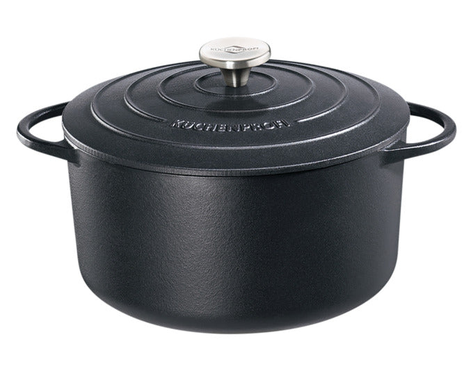 KÜCHENPROFI Bratentopf Guss emailliert schwarz 6.6 l ø 28x13 cm in präsentiert im Onlineshop von KAQTU Design AG. Topf ist von KÜCHENPROFI