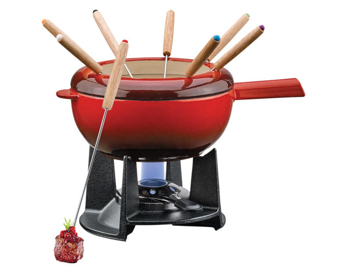 SPRING Fondue-Garnitur Saas-Fee rot glänzend 2 l ø 20 cm in präsentiert im Onlineshop von KAQTU Design AG. Fondue/Raclette ist von SPRING
