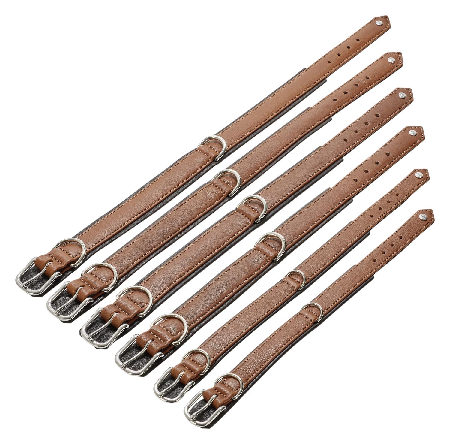 Entdecken Sie das LABONI Halsband Nappa Amici Cognac XL – ein stilvolles, robustes Halsband aus hochwertigem Nappaleder für große Hunde.