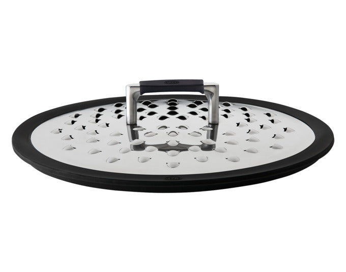 RÖSLE Spritzschutz SilencePro Inox/Silikon ø 24/28 cm in  präsentiert im Onlineshop von KAQTU Design AG. Küchenhelfer ist von RÖSLE