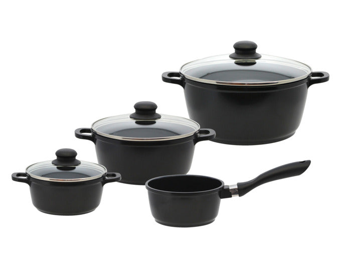 ELO Topfset Basic Black Cast 4-teilig ELO DUR Edition Antihaft in  präsentiert im Onlineshop von KAQTU Design AG. Topf ist von ELO BASIC