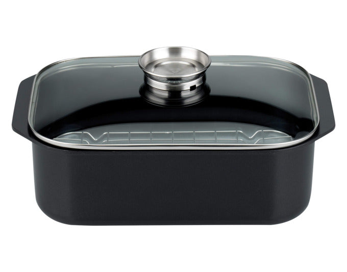 ELO Bräter Pure Trend 5.7 l 40x26x16.5 cm mit Grillrost Edelstahl in  präsentiert im Onlineshop von KAQTU Design AG. Topf ist von ELO