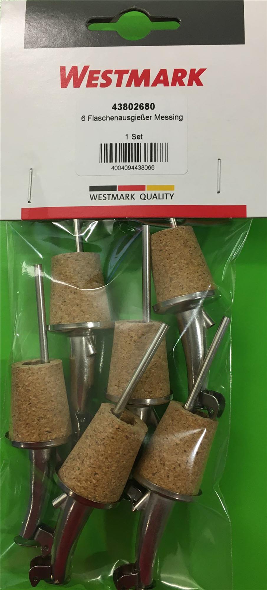 Praktische Gastro-Ausgiesser mit Kläppchen von Westmark, 6 Stück, ideal für präzises und sauberes Ausgiessen in der Gastronomie.