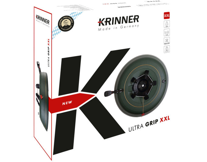 Der KRINNER Christbaumständer Ultra Grip XXL bietet sicheren Halt für große Weihnachtsbäume bis 400 cm. Mit 11 Litern Wassertank bleibt Ihr Baum frisch und stabil.