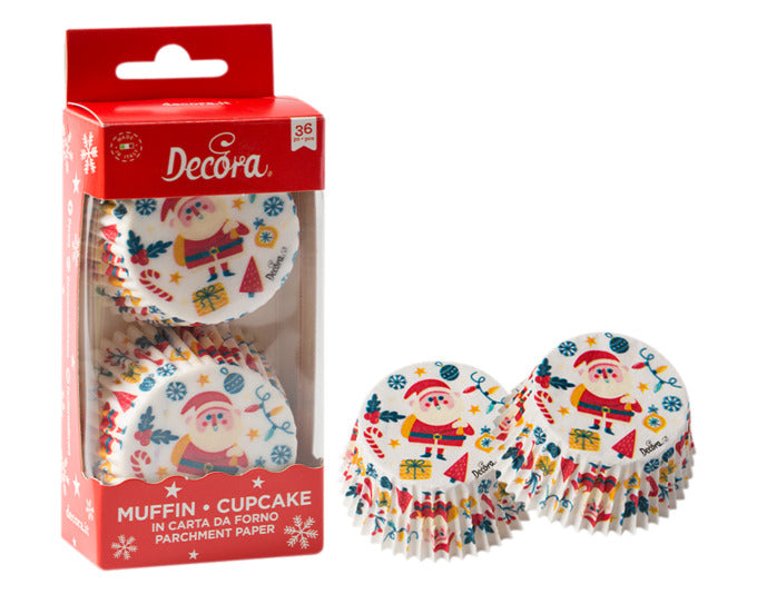 Entdecken Sie die festlichen DECORA Papierförmchen für Weihnachten! Ideal für Muffins und Süßigkeiten, hitzebeständig und perfekt für Ihre Backideen.
