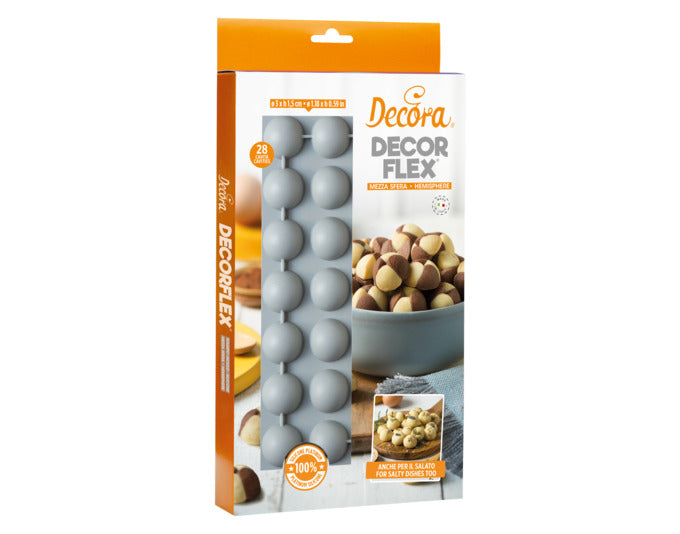 DECORA Backform Silikon Hemisphere 30x17 cm für 6 Halb-Kugeln ø 7 cm in präsentiert im Onlineshop von KAQTU Design AG. Backform / Backblech ist von DECORA