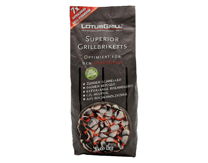 LOTUSGRILL Briketts 3 kg in präsentiert im Onlineshop von KAQTU Design AG. Grillzubehör ist von LOTUS GRILL