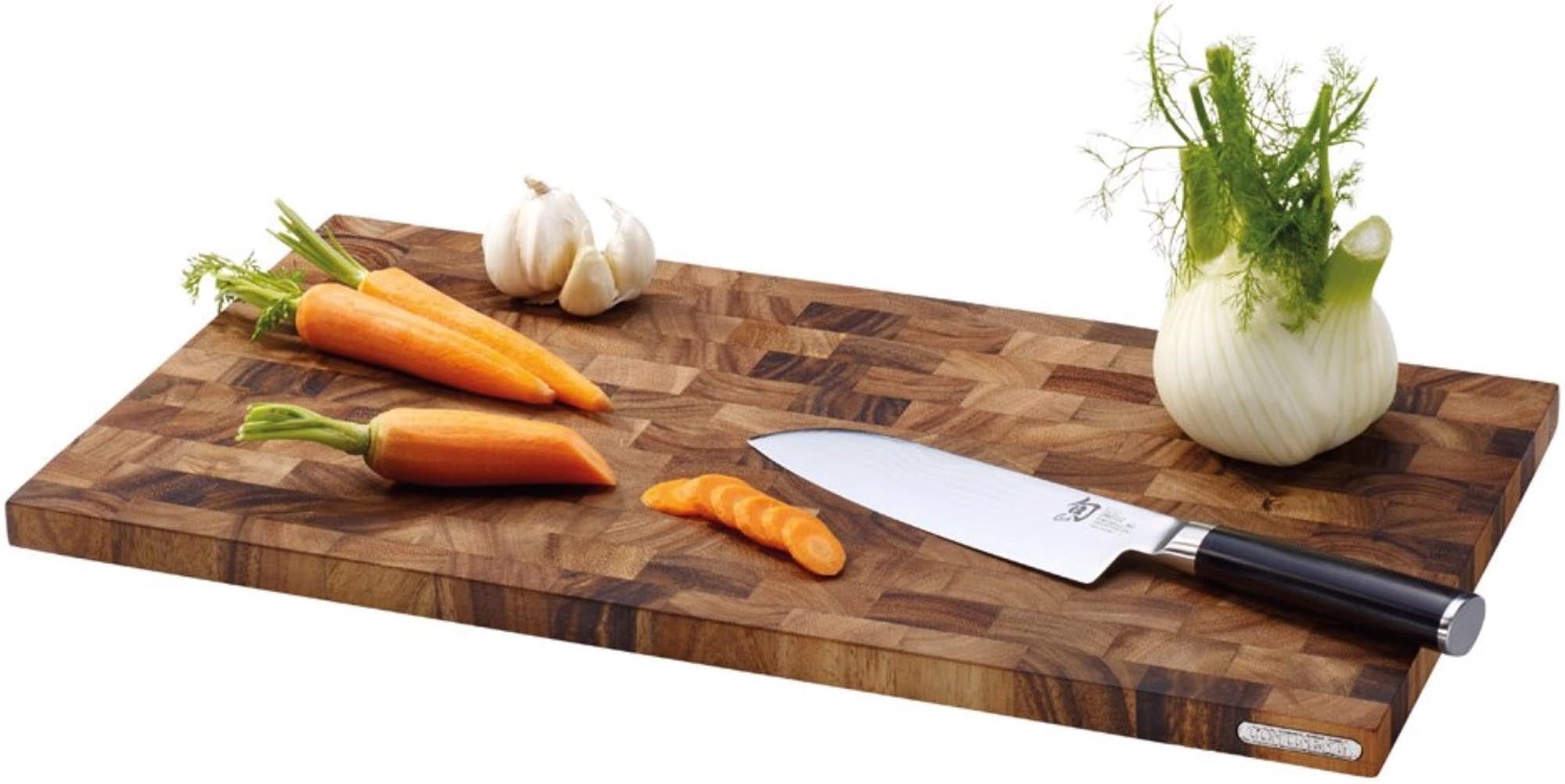 Grosses Akazie Schneidebrett von Continenta: robust, langlebig, antibakteriell, stilvoll, ideal für Küche und Servieren.