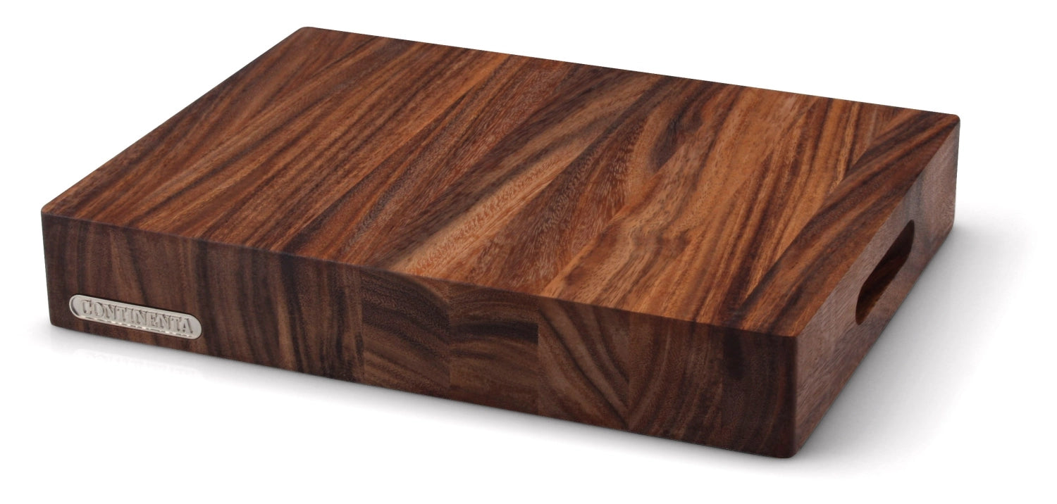 Hochwertiger Akazien Hackblock von Continenta, 48x36x6 cm, perfekt für die Zubereitung und das Hacken von Lebensmitteln in der Küche.