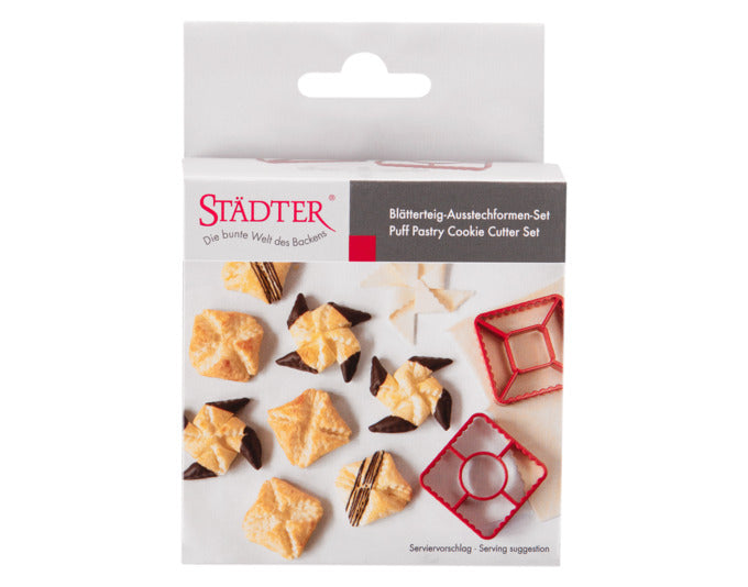 Entdecken Sie das STÄDTER Ausstecher Set für kreative Blätterteig-Kreationen! Ideal für süße und herzhafte Snacks, einfach in der Handhabung.