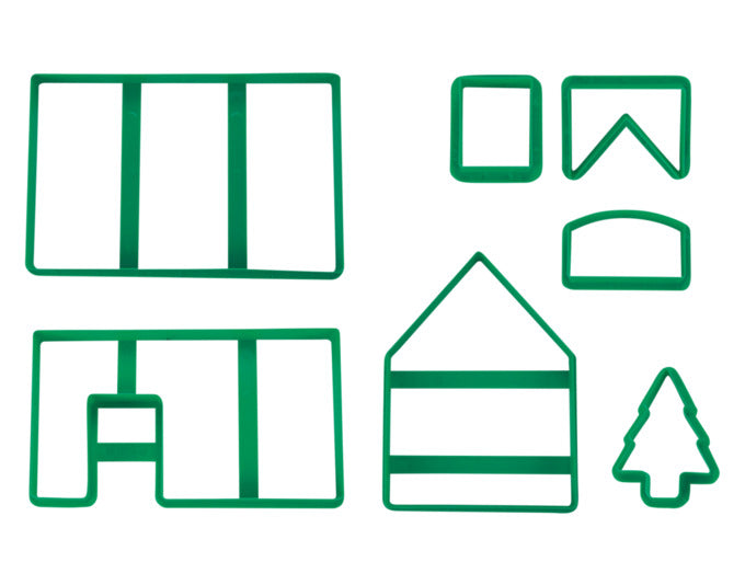 STÄDTER Ausstecher Set Hexenhaus / Lebkuchenhaus 7-teilig 15x19x21 cm grün in präsentiert im Onlineshop von KAQTU Design AG. Ausstecher ist von STÄDTER