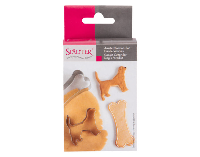 Entdecken Sie das STÄDTER Ausstecher Set Hundeparadies – 2-teilig, ideal für kreative Backideen mit Hundemotiven. Perfekt für Plätzchen und mehr!