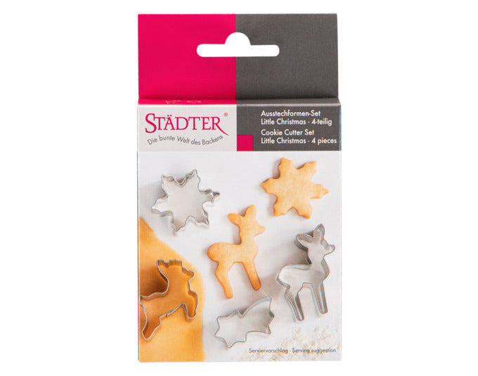 Entdecken Sie das STÄDTER Ausstecher Set Little Christmas – 4-teilig, ideal für festliche Plätzchen. Kreativ backen und verzieren leicht gemacht!