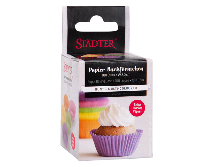 Entdecken Sie die bunten Mini Papierbackförmchen von STÄDTER (ø 3/4x2 cm) – ideal für kleine Leckereien! Perfekt für jeden Anlass, 100 Stück für kreativen Backspaß.