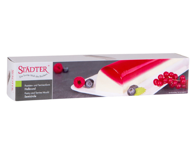 Entdecken Sie die STÄDTER Pasteten-/Terrinenform Halbrund 30x6x6 cm aus Edelstahl – ideal für kreative Koch- und Backprojekte!