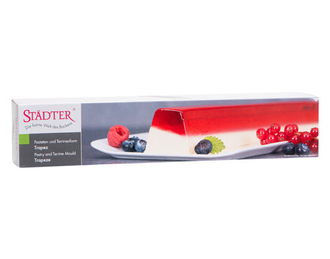 Entdecken Sie die STÄDTER Pasteten-/Terrinenform Trapez 30x6x6 cm aus Edelstahl – ideal für kreative Koch- und Backprojekte!