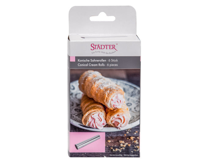 Entdecken Sie die STÄDTER Sahnerollen – perfekte Edelstahl-Backhelfer für kreative Blätterteig-Kreationen. Ideal für süße und herzhafte Snacks!