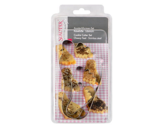 Entdecken Sie das STÄDTER Ausstecher Set Käsefüsse in 3 Größen (5.5 / 9 / 14 cm) für kreative Backideen. Ideal für Kekse und Dekoration!