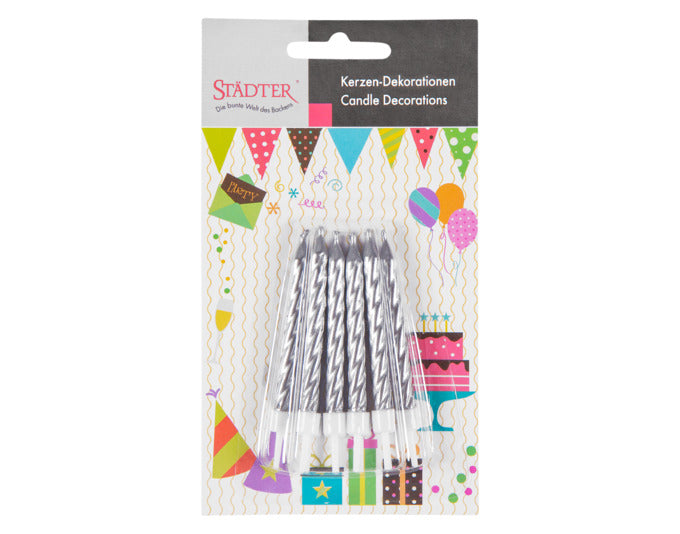 Verleihen Sie Ihrer Feier mit den silbernen STÄDTER Geburtstagskerzen (7.5 cm) einen festlichen Glanz. Ideal für jeden Kuchen!