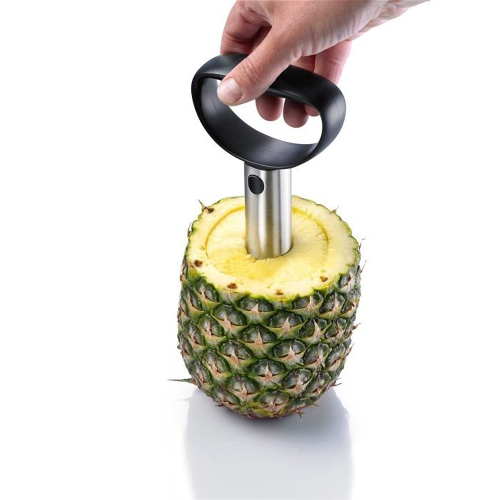 Praktischer Ananasschneider aus Edelstahl von Westmark, ideal zum schnellen und mühelosen Schneiden und Entkernen von Ananas.