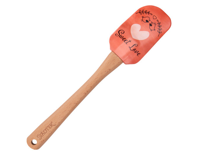 STÄDTER Teigschaber Sweet Love 25 cm Holz / Silikon in  präsentiert im Onlineshop von KAQTU Design AG. Backutensilien ist von STÄDTER