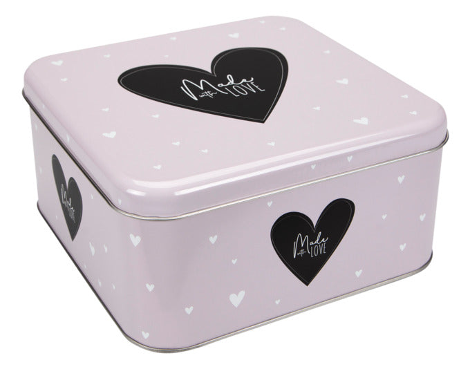 STÄDTER Gebäckdose Made with Love 16.5x16.5x8 cm lila / violett eckig in präsentiert im Onlineshop von KAQTU Design AG. Aufbewahrungsdose ist von STÄDTER