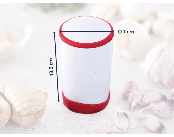 Entdecken Sie den LEIFHEIT Knoblauchschneider in Weiß/Rot – Ihr idealer Küchenhelfer für müheloses Zerkleinern von Knoblauch und mehr!