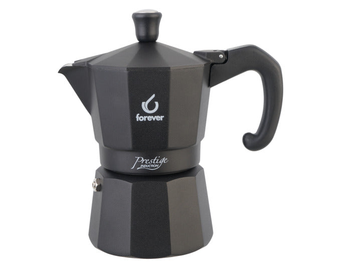 FOREVER Kaffeezubereiter Moka Prestige Induktion 6 Tassen schwarz matt in präsentiert im Onlineshop von KAQTU Design AG. Küchengerät ist von FOREVER