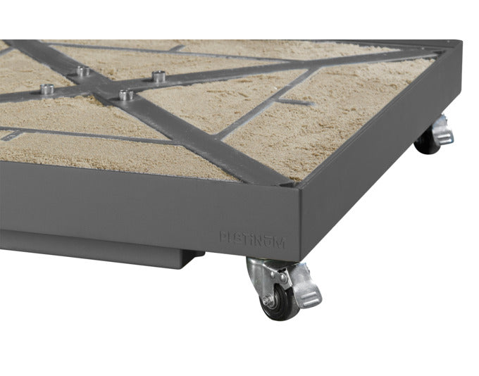 Entdecken Sie den PLATINUM SUN & SHADE Sockel Ceramica 90 kg in elegantem Grau mit praktischen Rollen. Ideal für stabilen Sonnenschutz im Garten!