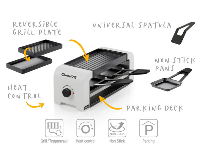 Entdecken Sie den STÖCKLI CheeseGrill 2 – der perfekte Raclettegrill für zwei! Modernes Design, vielseitige Funktionen und einfache Reinigung machen ihn zum idealen Begleiter für genussvolle Abende.