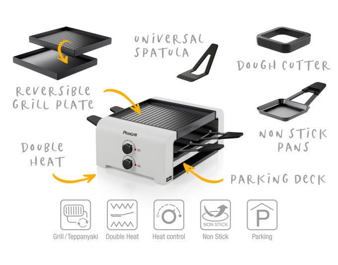 Entdecken Sie den STÖCKLI PizzaGrill 4 – Ihr perfekter Tischgrill für gesellige Abende! Ideal für Mini-Pizzas und Raclette, mit flexibler Temperaturregelung.