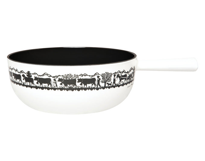 STÖCKLI Käsefonduecaquelon Classic Alp weiss schwarz Induktion Gusseisen 2.4 l ø 22 cm in präsentiert im Onlineshop von KAQTU Design AG. Fondue/Raclette ist von STÖCKLI