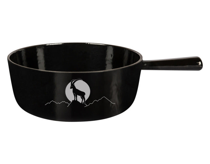 STÖCKLI Käsefonduecaquelon Classic Capricorn 24 schwarz Induktion 3.2 l ø 24 cm in präsentiert im Onlineshop von KAQTU Design AG. Fondue/Raclette ist von STÖCKLI