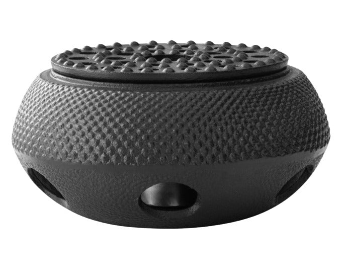 Elegantes schwarzes Gusseisen-Rechaud von BREDEMEIJER, ø 14.4cm, ideal für stilvolles Warmhalten von Tee und Speisen.