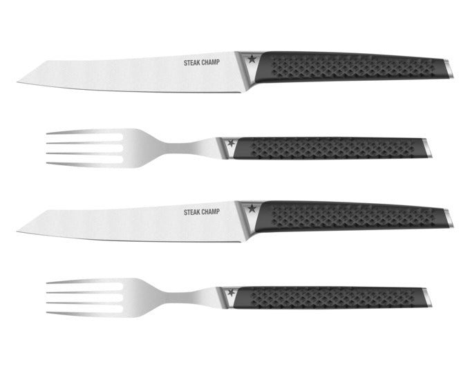 STEAK CHAMP Steak-Set Prime Rib, 2 Gabeln, 2 Messer in präsentiert im Onlineshop von KAQTU Design AG. Grillzubehör ist von STEAK CHAMP
