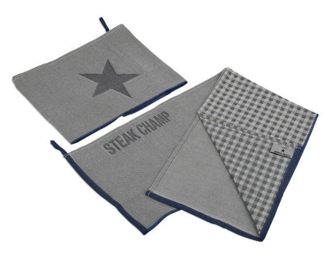 STEAK CHAMP Geschirrtücher, 2er-Set in präsentiert im Onlineshop von KAQTU Design AG. Küchentuch ist von STEAK CHAMP