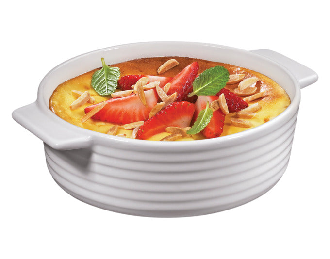 Entdecken Sie die KÜCHENPROFI Gratinform Burgund, rund und 16 cm groß – ideal für köstliche Gratins und Aufläufe in kleinen Portionen.
