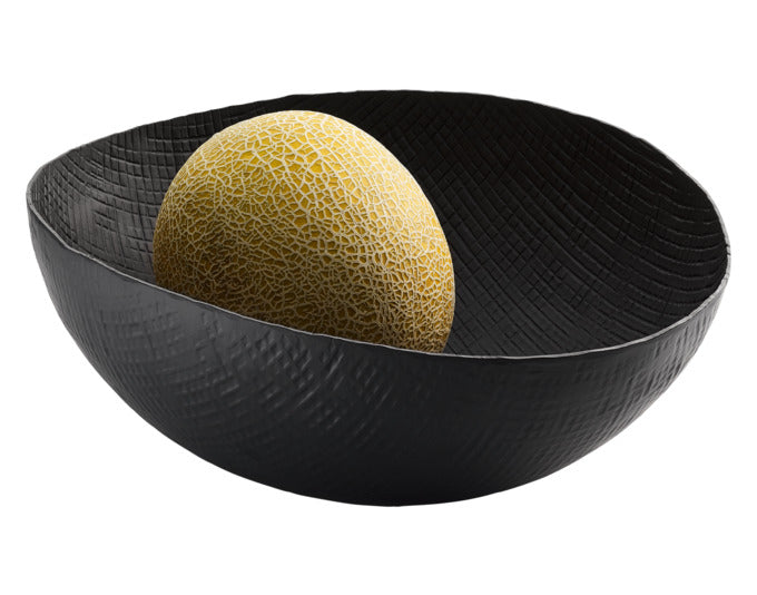 Entdecken Sie die elegante PHILIPPI Schale Outback oval L aus Aluminium in Schwarz. Ideal für Obst, Snacks und als stilvolles Deko-Element.