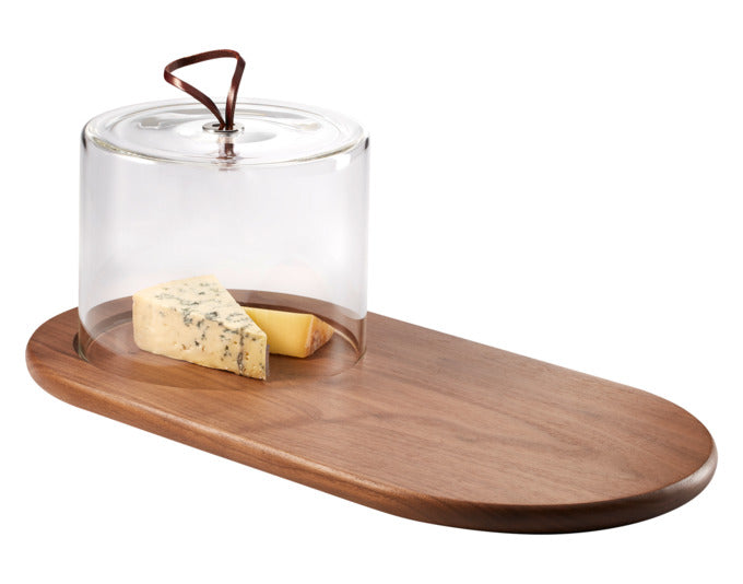 PHILIPPI Käsebrett Walnut mit Glasglocke Nussbaumholz/Glas 40x21x12 cm in präsentiert im Onlineshop von KAQTU Design AG. Käsezubehör ist von PHILIPPI