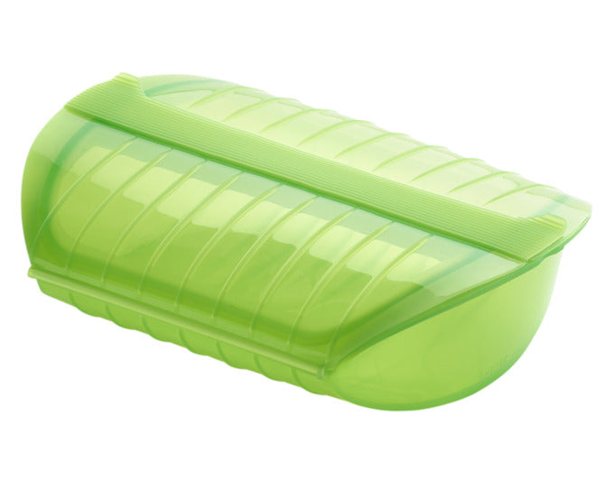 LÉKUÉ Dampfgarer für Mikrowelle mit Einsatz 3-4 Portionen grün in präsentiert im Onlineshop von KAQTU Design AG. Küchengerät ist von LEKUE